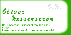 oliver wasserstrom business card